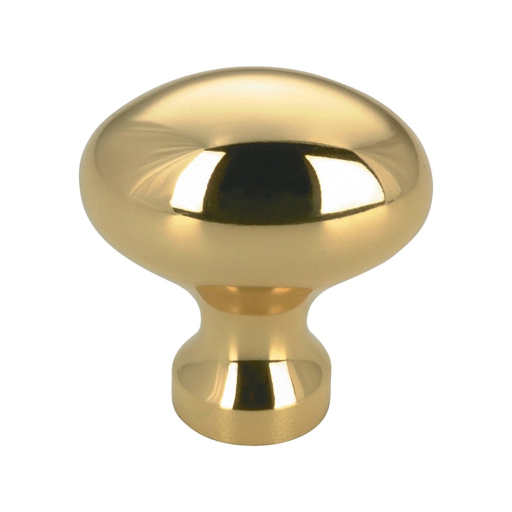Solid Brass 1 1/4" Long Oval Knob in Brass