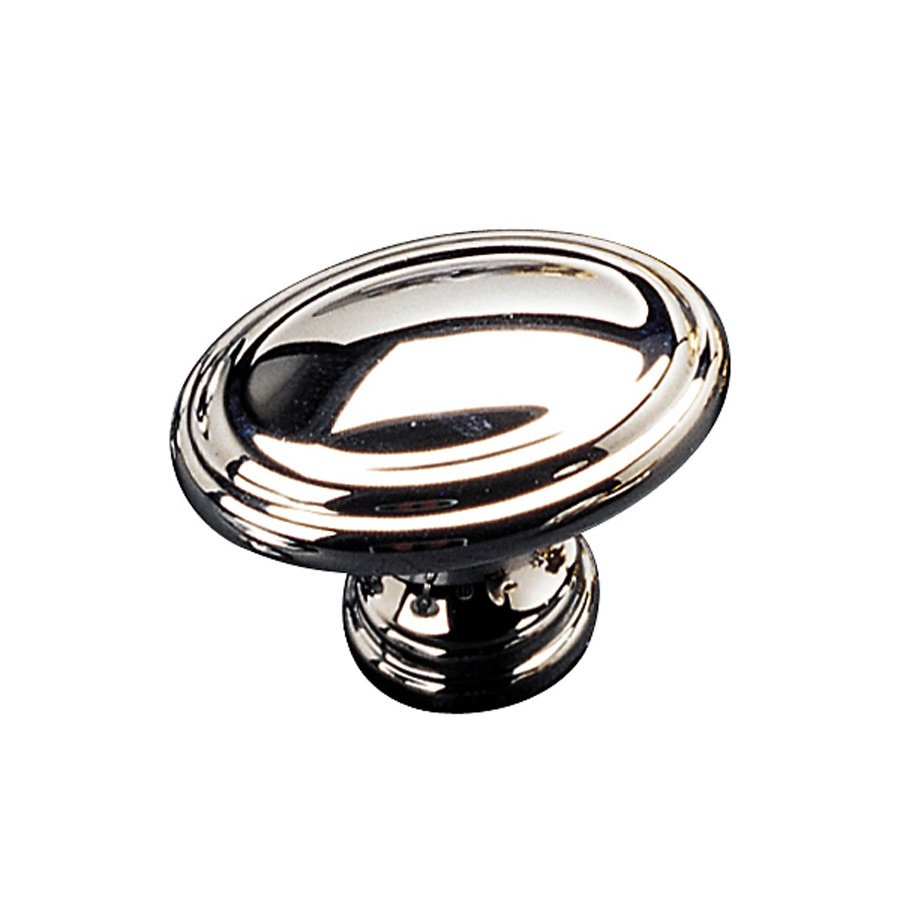 Solid Brass 1" Long Oval Button Knob in Chrome