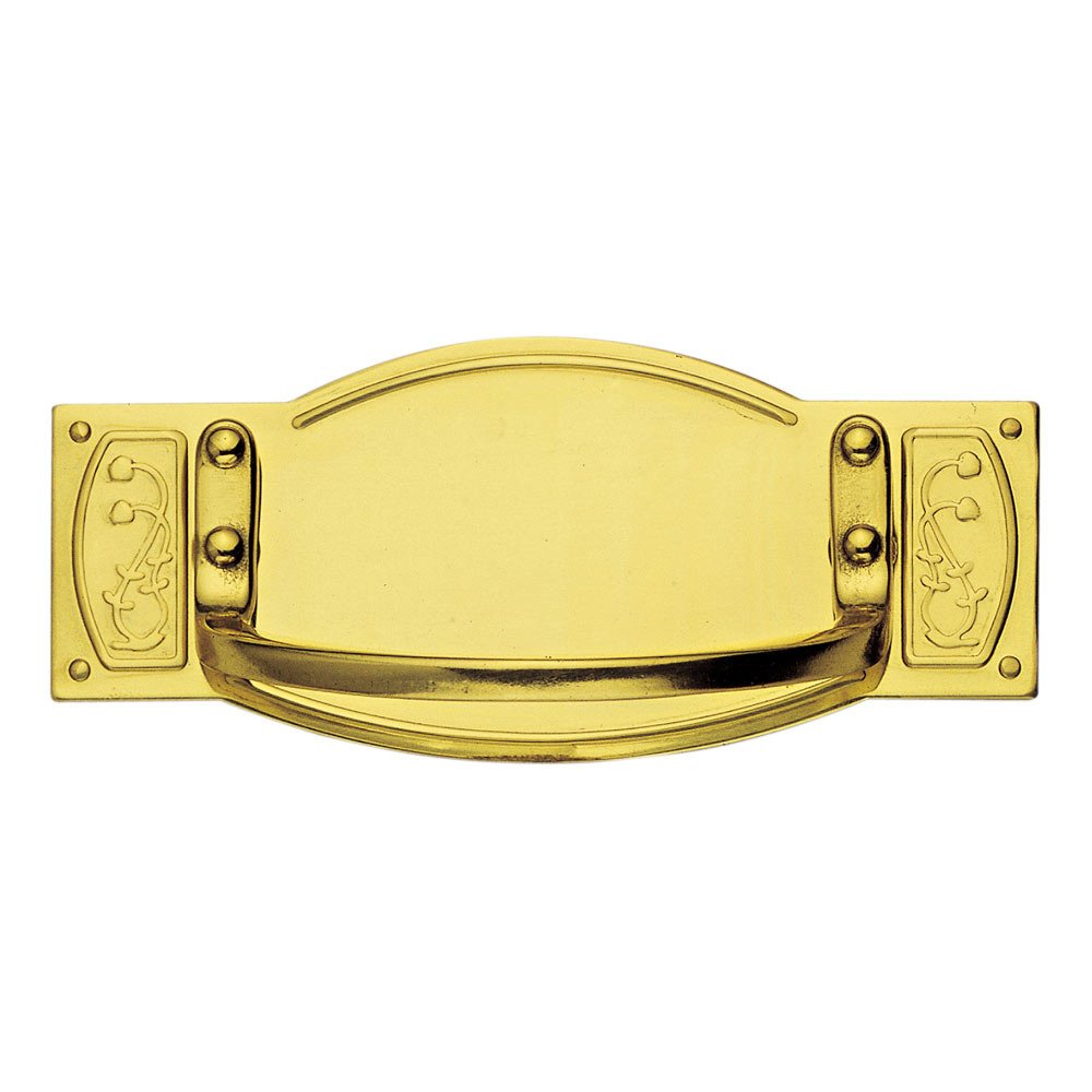 1 7/8" Centers Bail Pull with Backplate in Brass