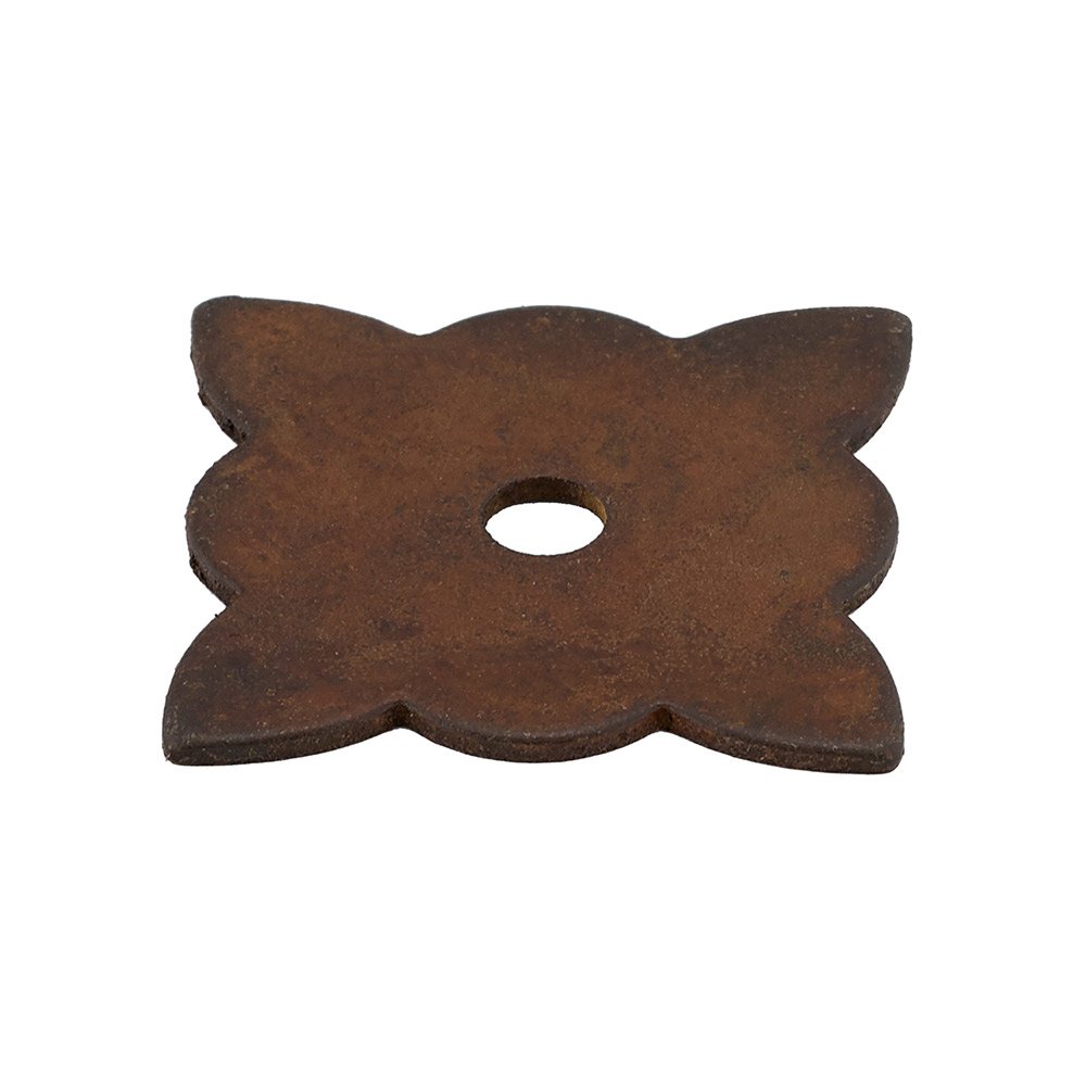 Forged Iron 1 3/8" Long Knob Backplate in Rust