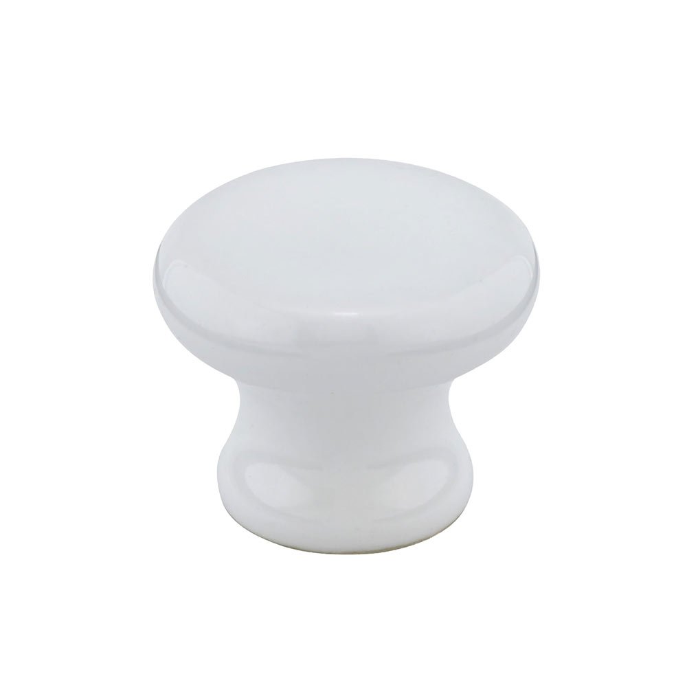 1 3/8" Diameter Ceramic Knob in White