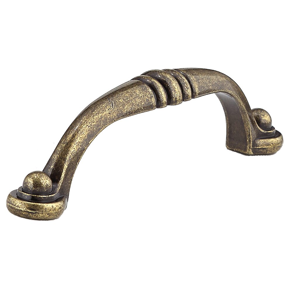 3 3/4" Centers Beaded Handle in Burnished Brass