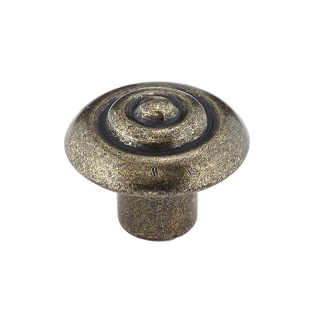 1 1/4" Diameter Beaded Knob in Burnished Brass