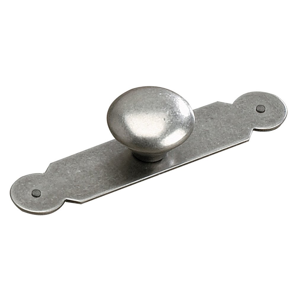 Solid Brass 1" Diameter Knob and Backplate in Faux Iron