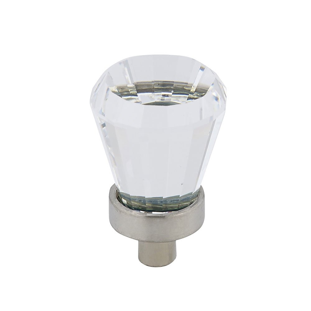 3/4" Diameter Brilliant Cut Knob in Brushed Nickel and Clear Crystal