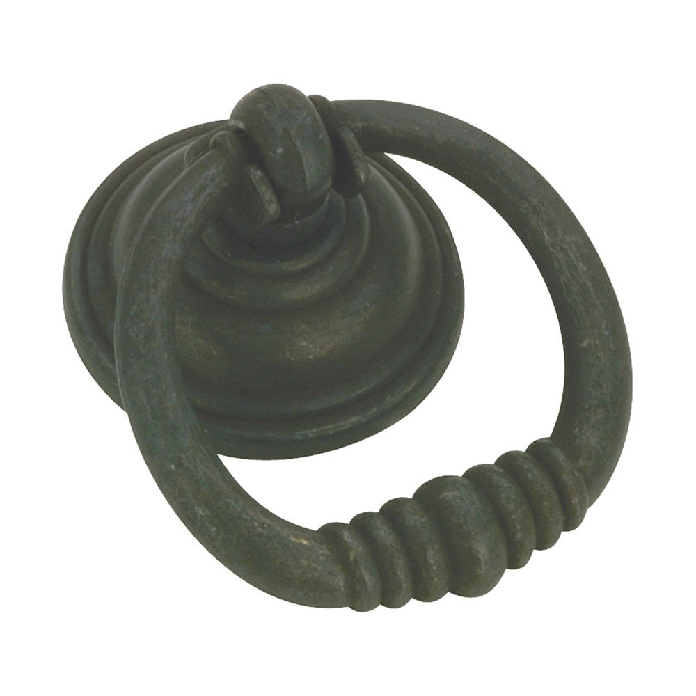 1 3/4" Diameter Beaded Ring Pull in Matte Black Iron