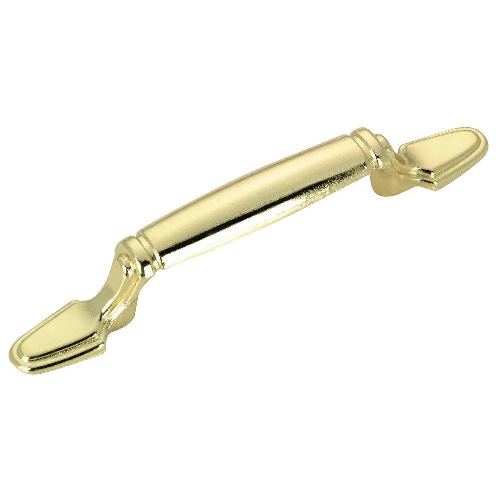 3" Centers Bow Pull with Sectional Ends in Brass