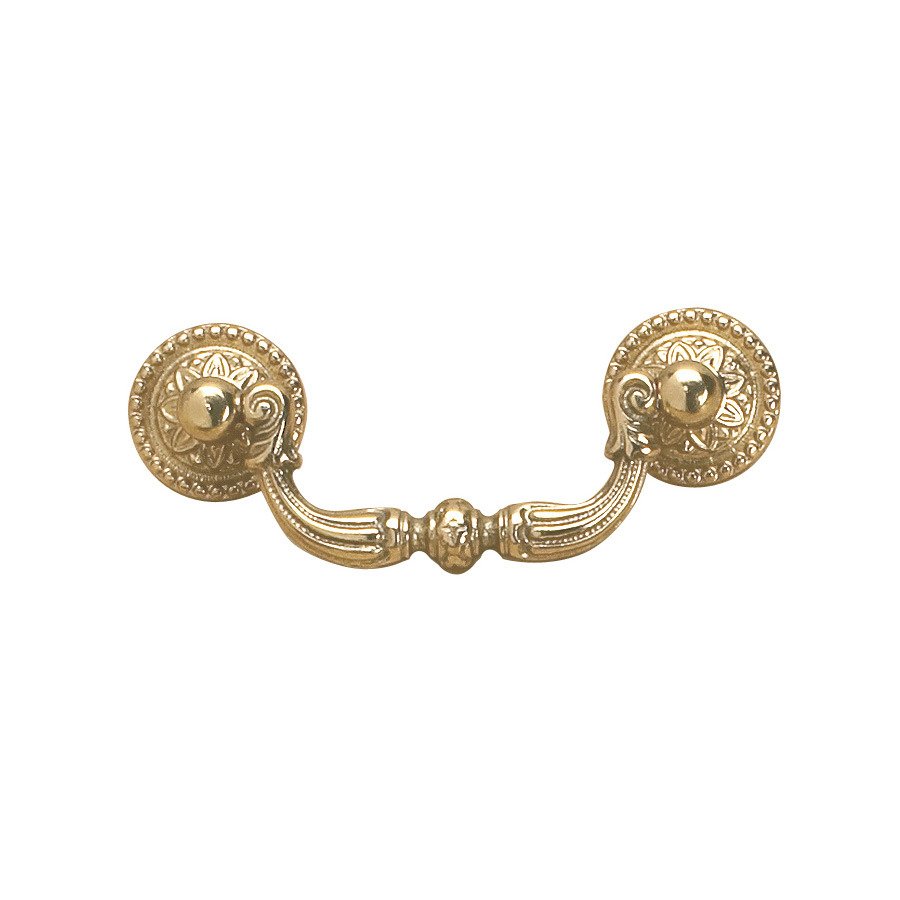 Solid Brass 2 1/2" Centers Decorative Beaded Bail Pull in Brass