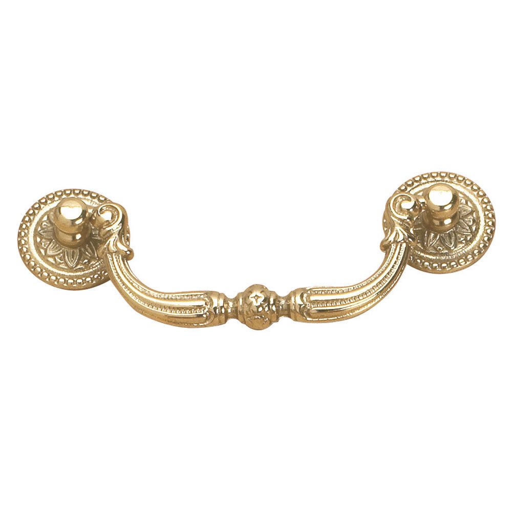 Solid Brass 3 3/4" Centers Decorative Beaded Bail Pull in Brass