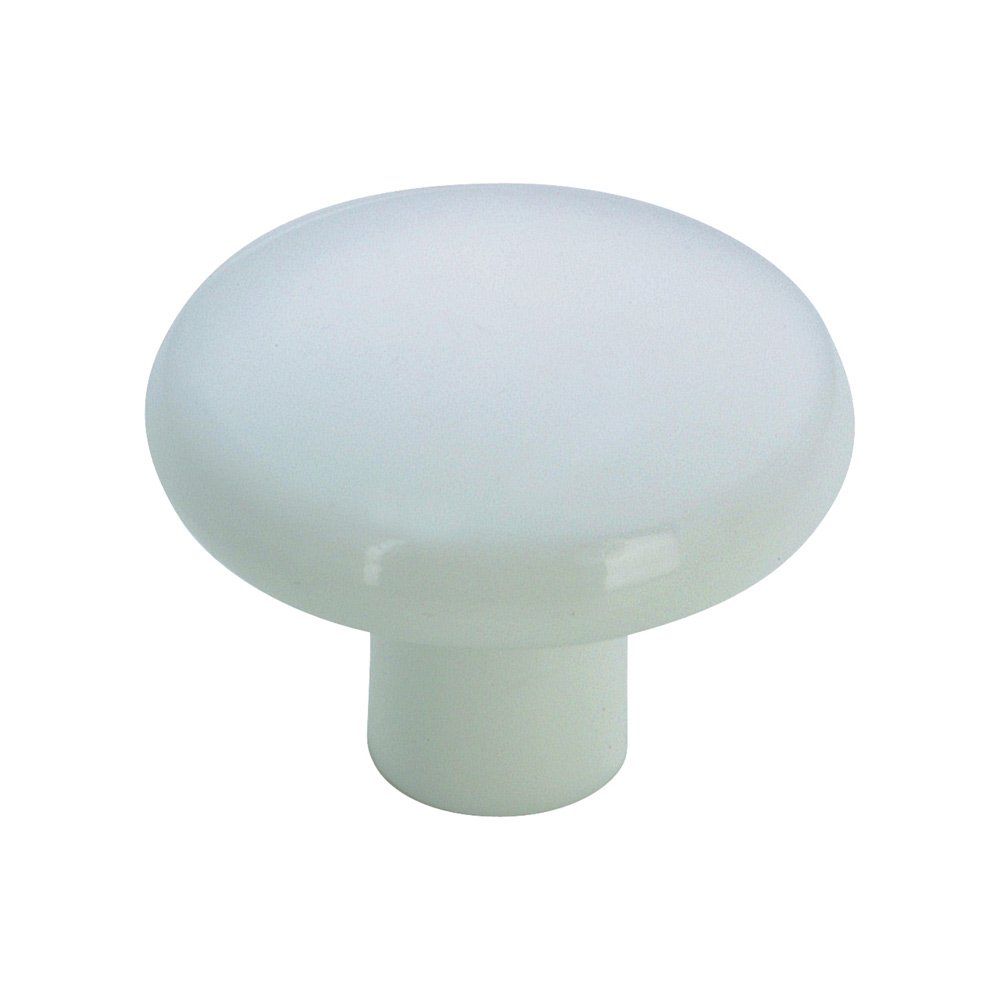 Plastic 1 1/4" Diameter Flat-top Knob in White