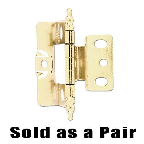 2 3/4" Long Full Wrap Hinge (Pair) with Minaret Finials in Brass