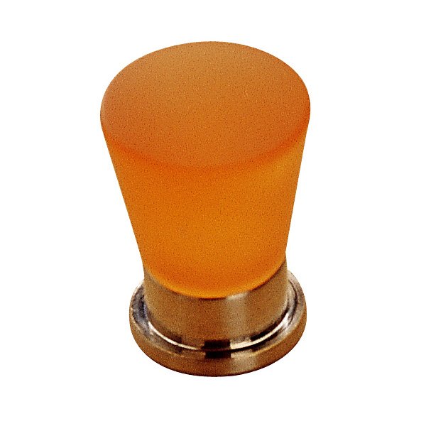 3/4" Diameter Metacryl Knob in Brushed Nickel and Frosted Amber