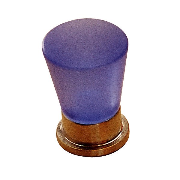 3/4" Diameter Metacryl Knob in Brushed Nickel and Frosted Blue