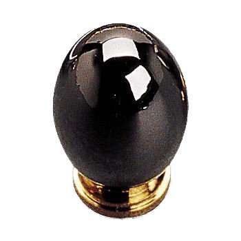 5/8" Diameter Two-tone Upright Egg Knob in Black Nickel