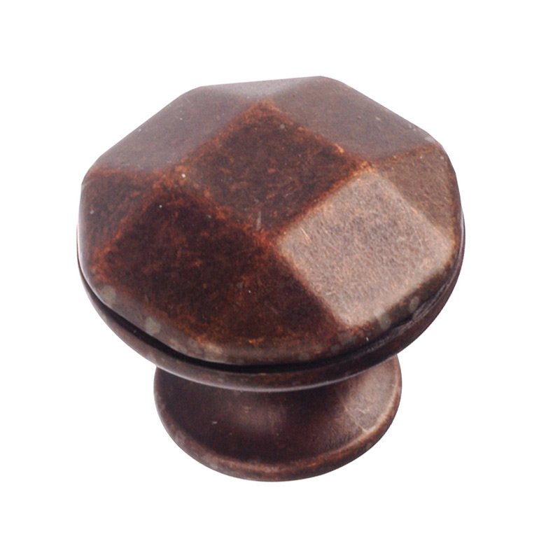 1 1/8" Diameter Beveled Knob in Antique Copper