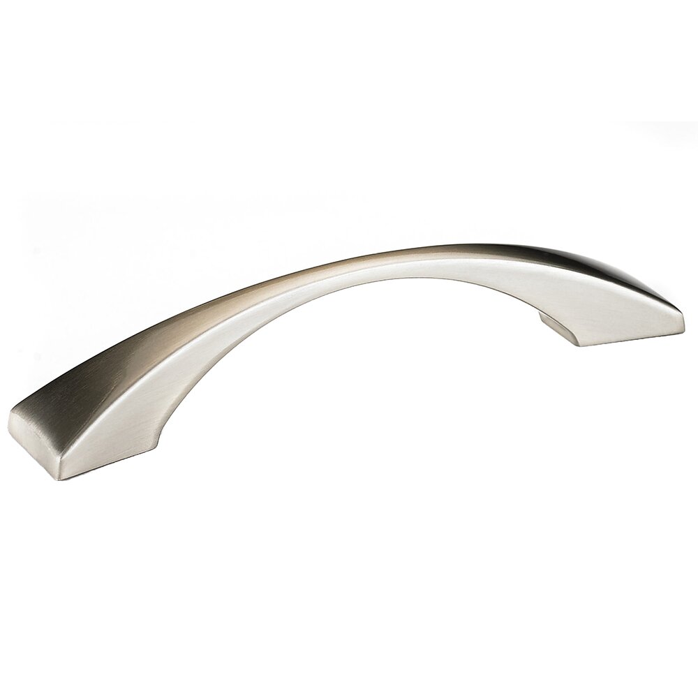 3 3/4" Centers Tapered Squarish Bow Pull in Brushed Nickel