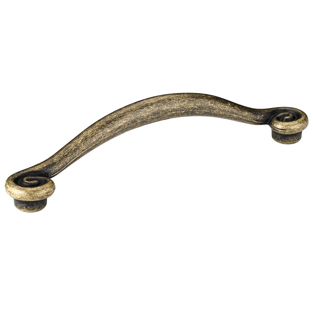 5" Centers Swirl End Handle in Burnished Brass