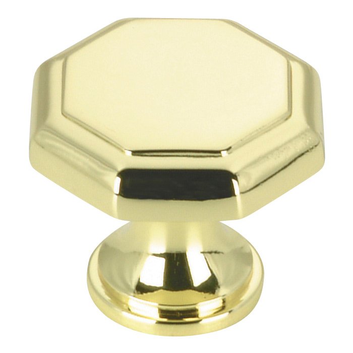 1 1/8" Diameter Octagonal Knob in Brass