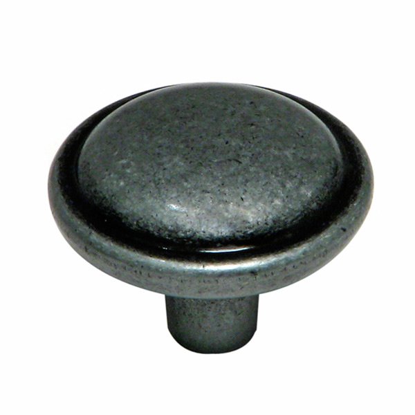 1 1/8" Diameter Knob with Edge in Natural Iron