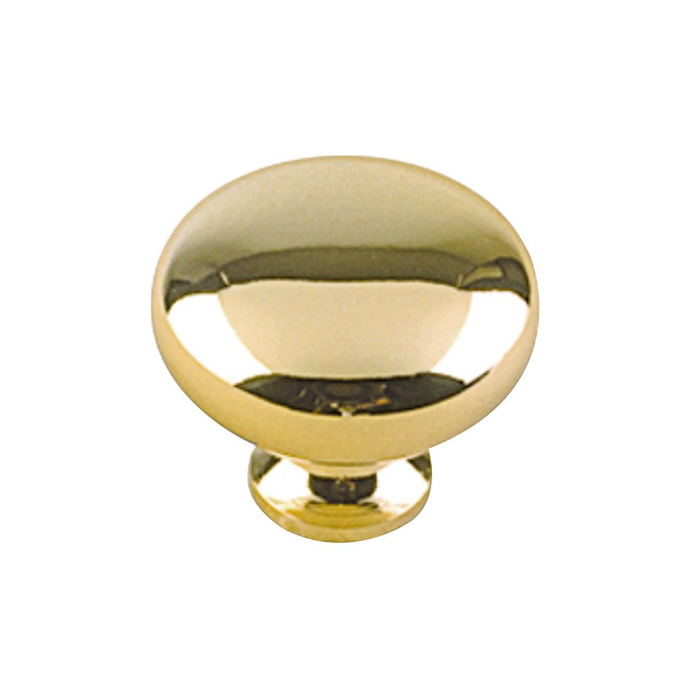 Hollow Brass 1 1/4" Diameter Round Knob with Small Base in Brass