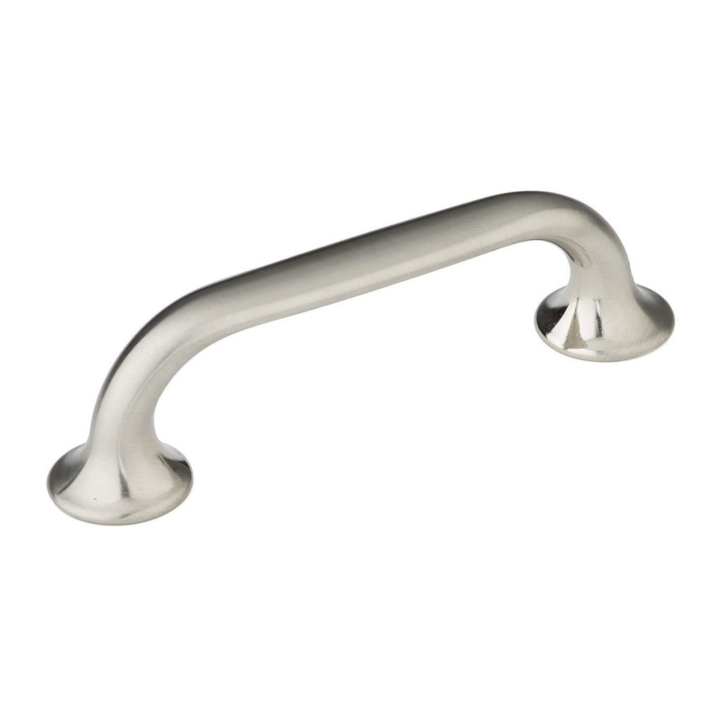 3 3/4" Centers Pull with Fluted Ends in Brushed Nickel