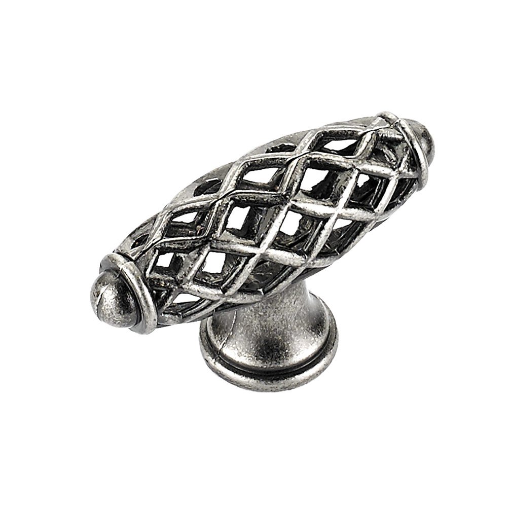 2 9/32" Long Intricate Bird Cage T-Knob in Natural Iron