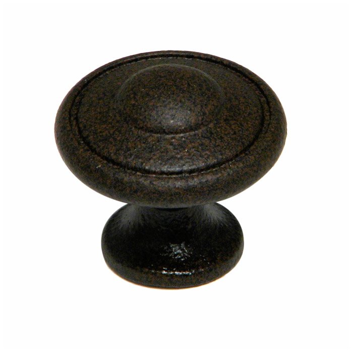 1 3/16" Diameter Knob with Grooved Edge in Antique Rust