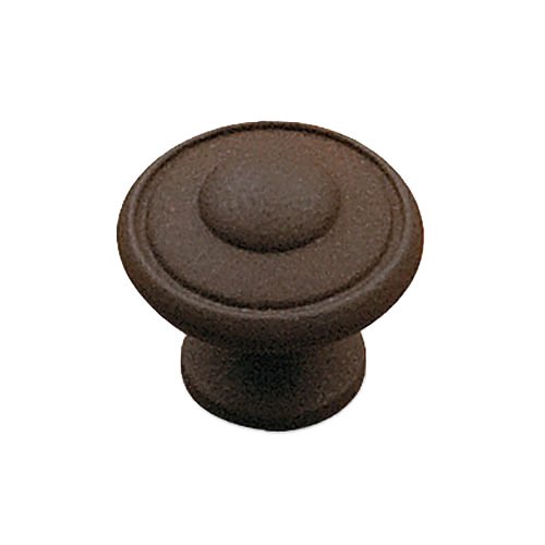 1 3/16" Diameter Button Top Knob in Matte Black Iron