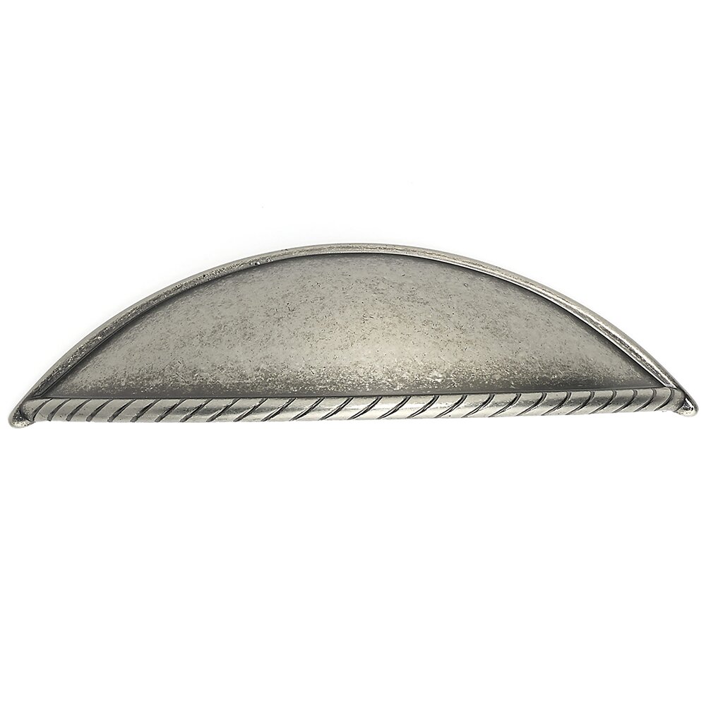 3 3/4" Centers Cup Pull with String Embossed Detail in Pewter