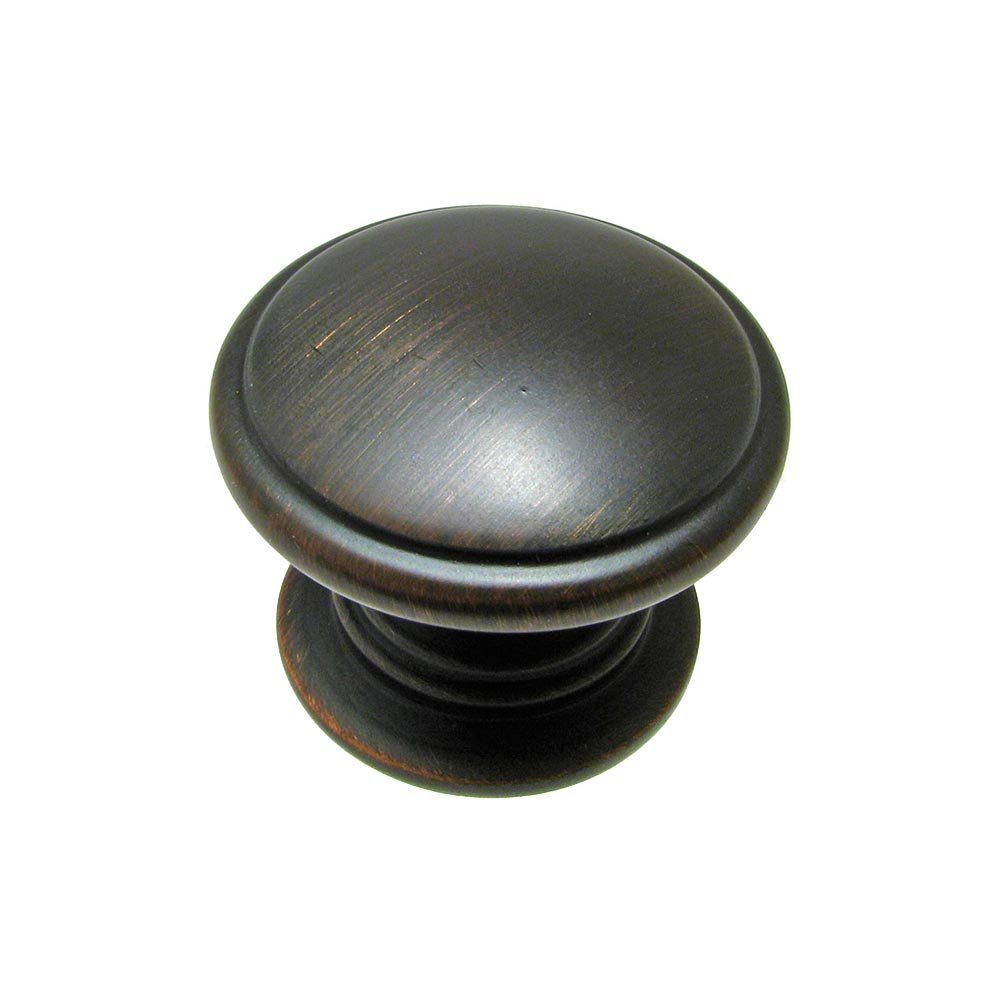 1 1/4" Diameter Knob with Beveled Edge in Brushed Oil Rubbed Bronze