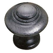 1 1/8" Diameter Domed Knob with Concentric Circles in Natural Iron