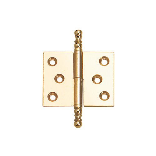Solid Brass 2 3/4" Long Right Handed Mortise Hinge with Ball Tip Finial in Brass