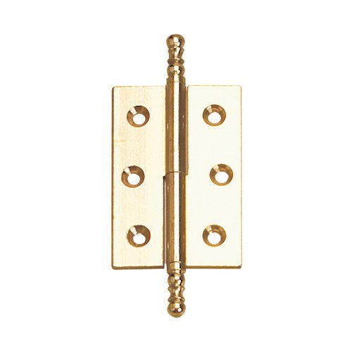 Solid Brass 3 1/2" Long Right Handed Non-mortise Hinge with Minet Finial in Brass