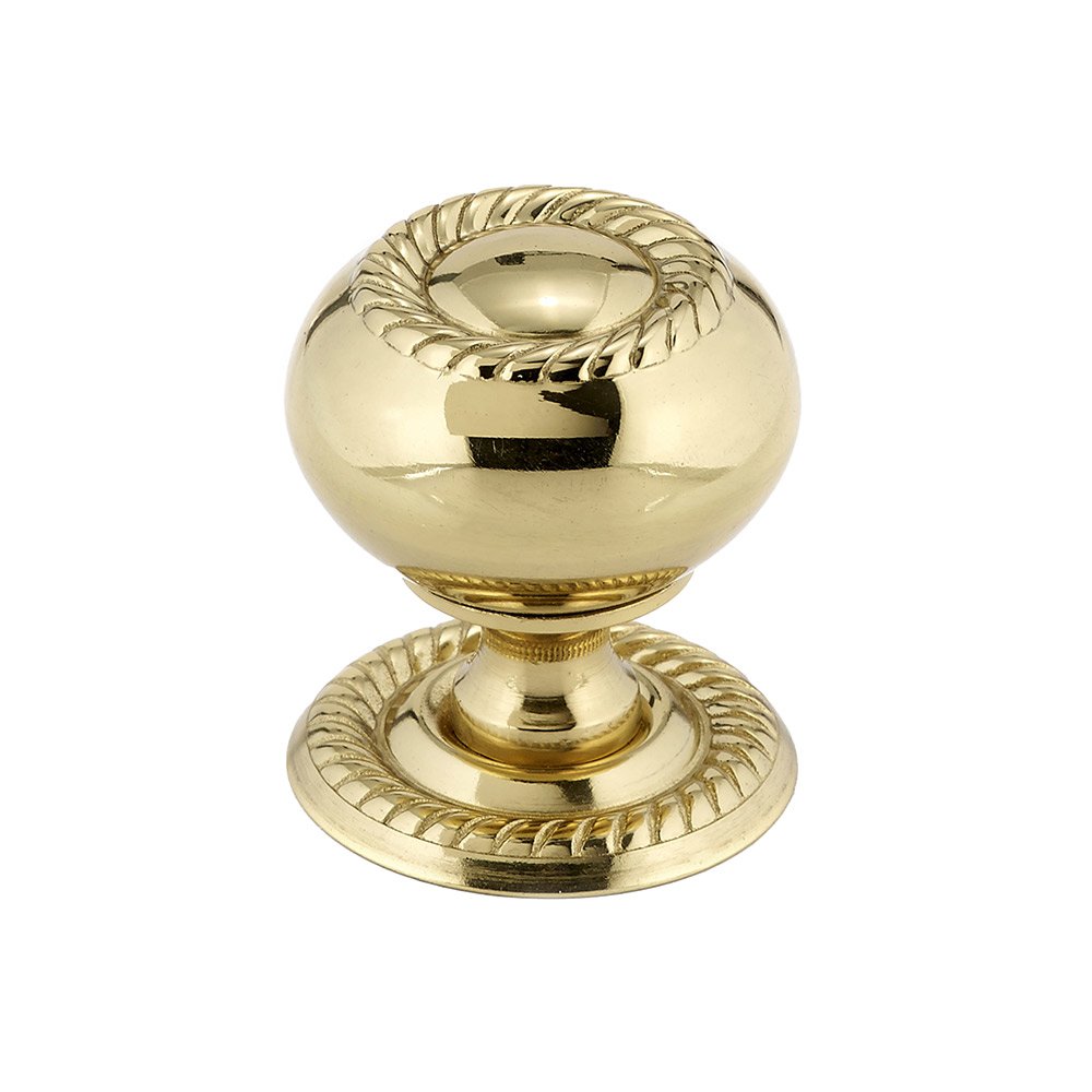 1 1/4" Diameter Knob with Rope Embossed Detail In Brass