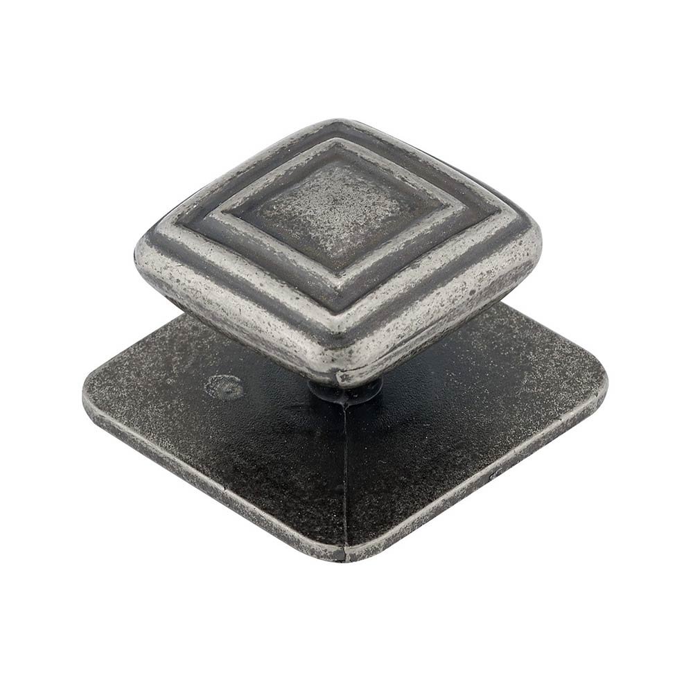 1 3/4" Square Knob In Western Pewter