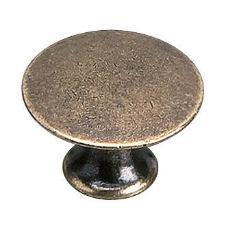 1 3/16" Round Traditional Solid Brass Knob in Burnished Brass