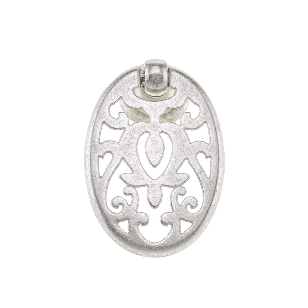 2 1/8" Long Traditional Brass Pendant Pull in Oriental Silver