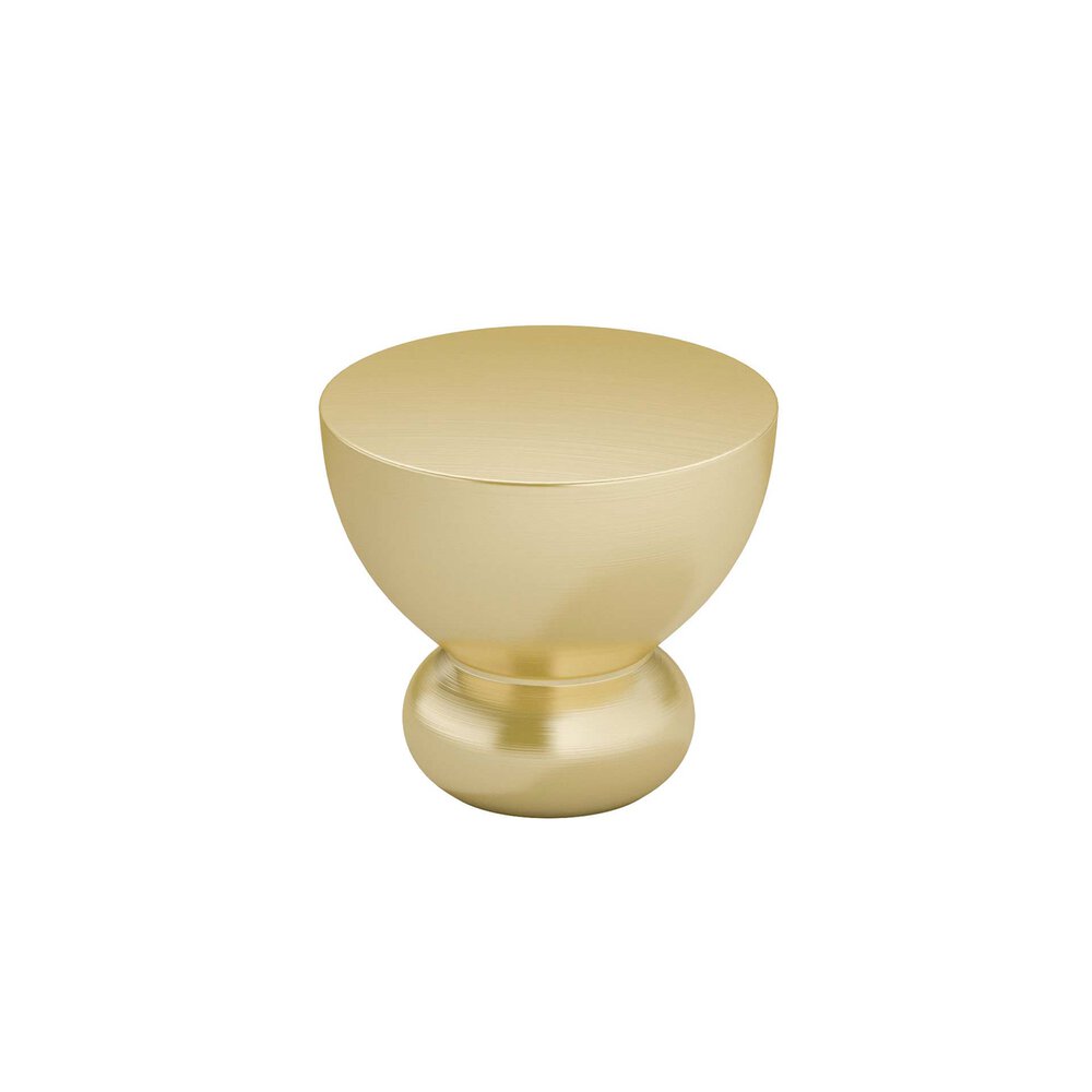 1 1/32" Round Contemporary Knob in Brushed Gold