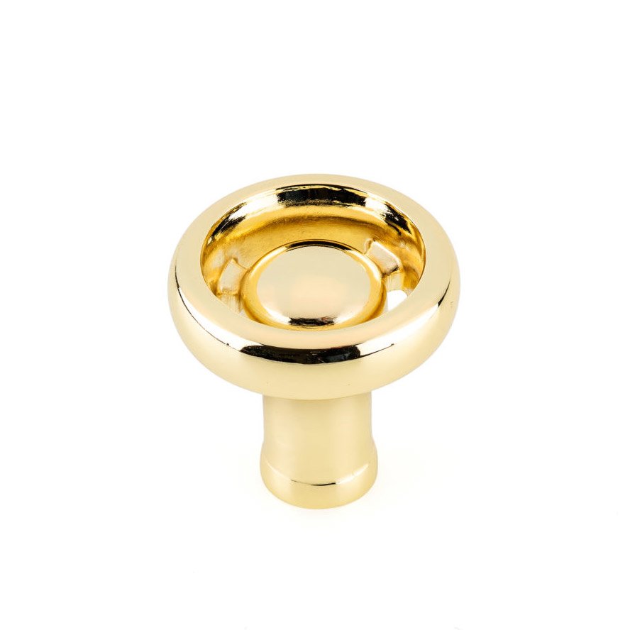1 13/32" Round Eclectic Aluminum Knob in Brass