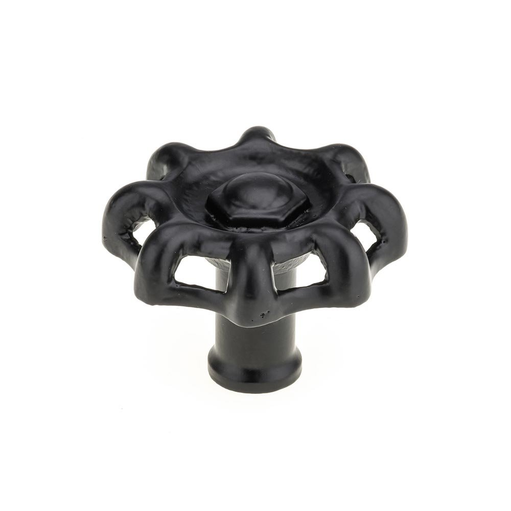 3 1/32" Round Eclectic Wrought Iron Knob in Black