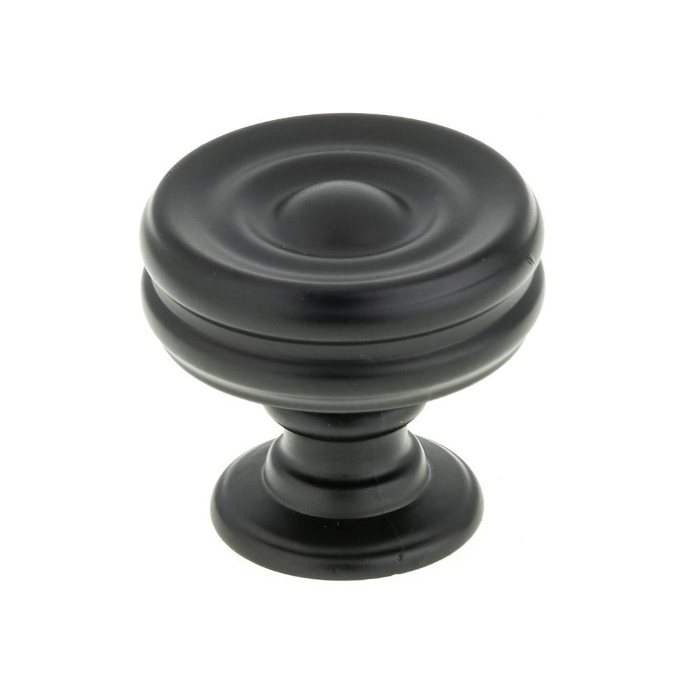 1 3/8" Round Contemporary Knob in Black