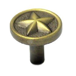 Rugged Texas Star Knob in Antique English