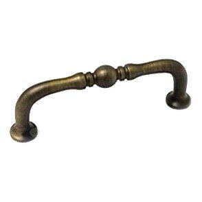 3" Centers Decorative Elongated Colonial Pull in Antique English