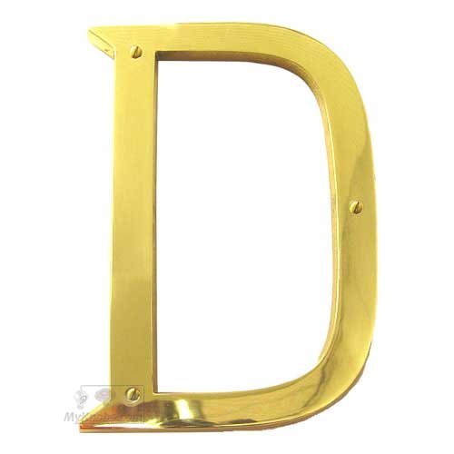 9" Hollow Front Fixing Letters D in Polished Brass