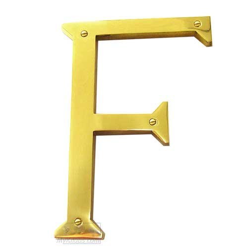 9" Hollow Front Fixing Letters F in Polished Brass
