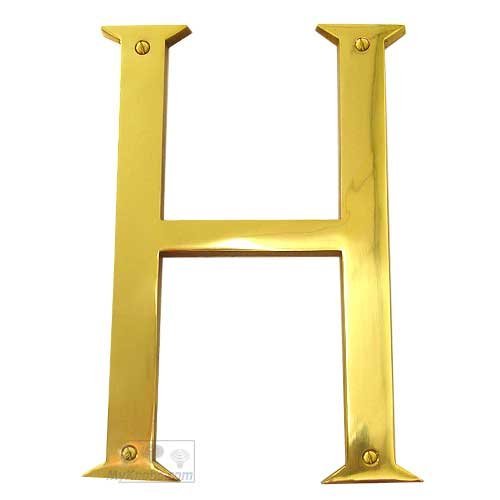 9" Hollow Front Fixing Letters H in Polished Brass