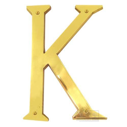 9" Hollow Front Fixing Letters K in Polished Brass