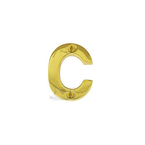 2" Solid Front Fixing Letters C in Polished Brass