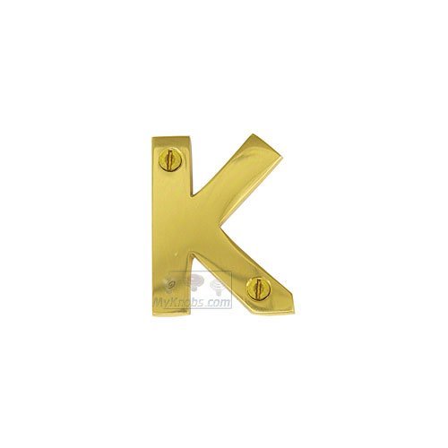 2" Solid Front Fixing Letters K in Polished Brass