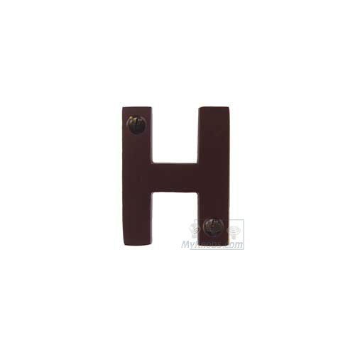 2" Solid Front Fixing Letters H in Powder Coated Bronze
